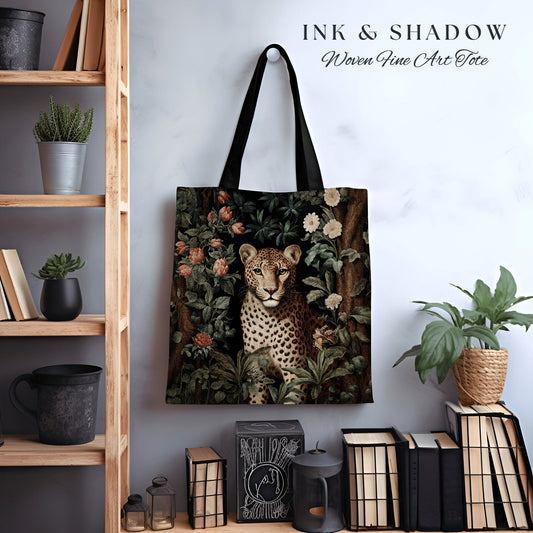 Mystic Jungle Aesthetic Tote Bag | William Morris Inspired Tote Bag Aesthetic Mystical Tapestry Tote Woven Victorian Fairycore Folklore Tote