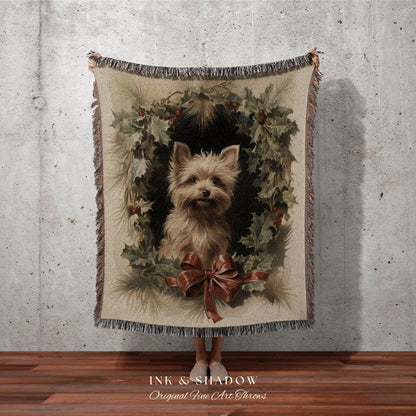 Vintage Yorkie Tapestry Blanket | Yorkie Dad Gift Blanket Terrier Mom Gift Funny Tapestry Christmas Dog Portrait Blanket Yorkshire Terrier |