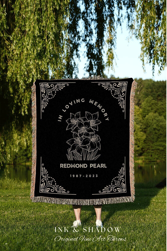 In Memoriam Woven Tapestry | In Loving Memory Gift Sympathy Blanket Woven Tapestry Personalized Memory Blanket Comforting Keepsake Custom |