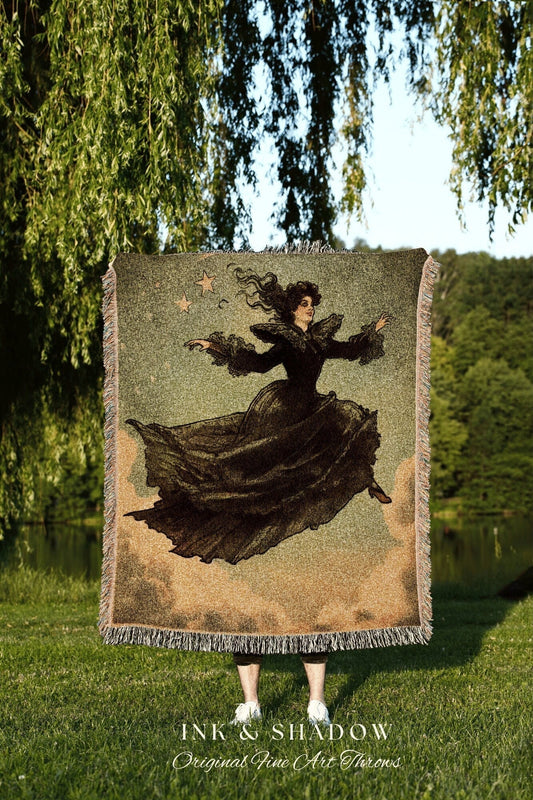 Wiccan Tapestry Dark Cottagecore Blanket Halloween Retro Aesthetic | Witchy Room Decor Goth Aesthetic Halloween Retro Halloween Vintage |