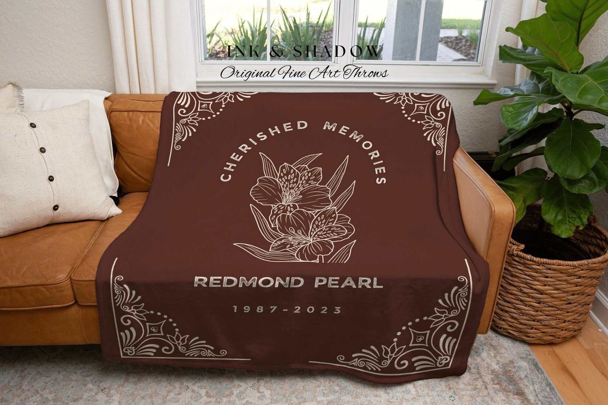 Cherished Memories Bereavement Gift | In Loving Memory Gift Sympathy Blanket Woven Tapestry Personalized Memory Blanket Comforting Keepsake