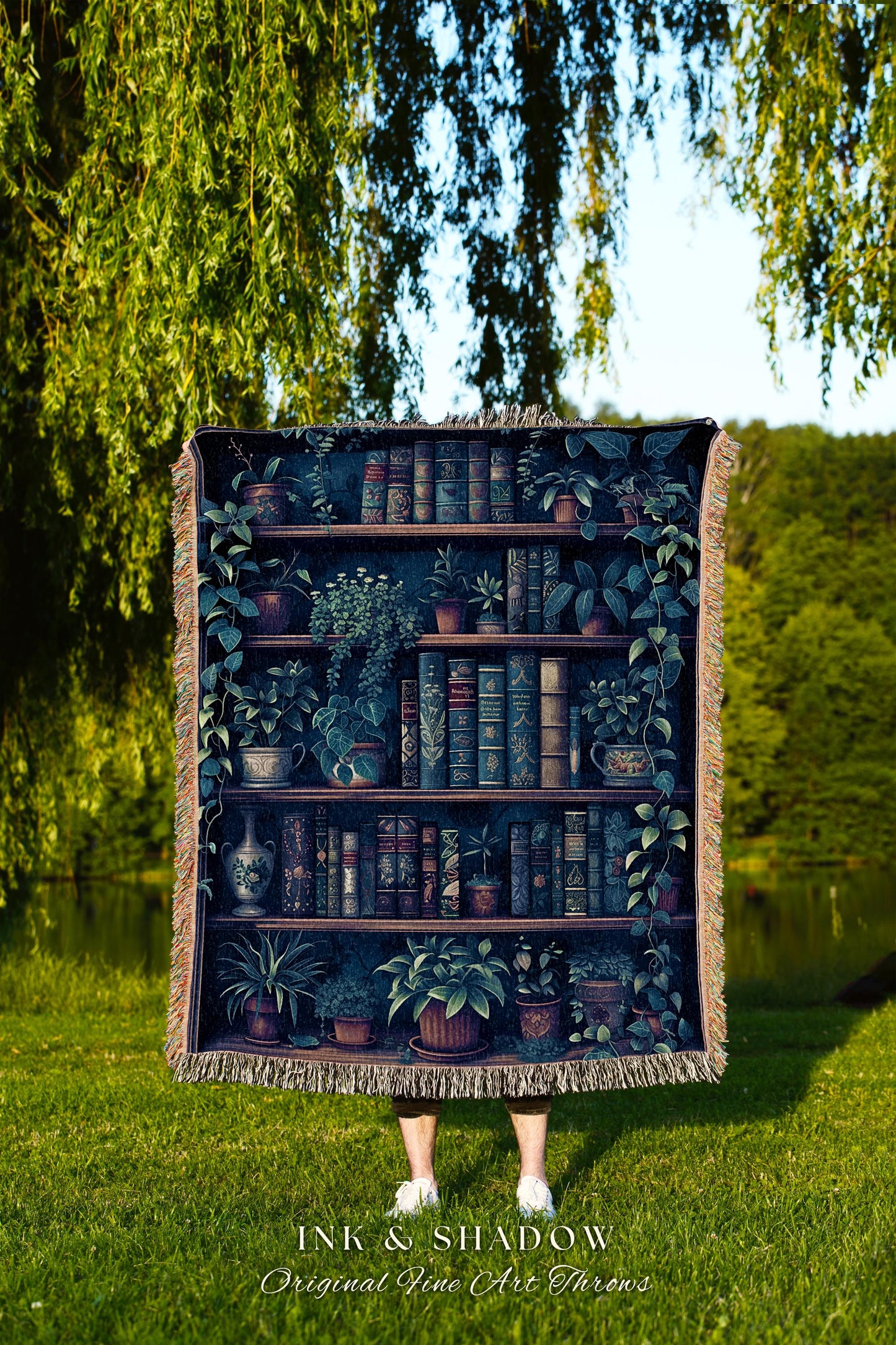 Book Lover Blanket Dark Academia Decor Bedroom | Witchy Decor Aesthetic Goth Tapestry | Dark Cottagecore Decor Book Lovers Git Ideas |