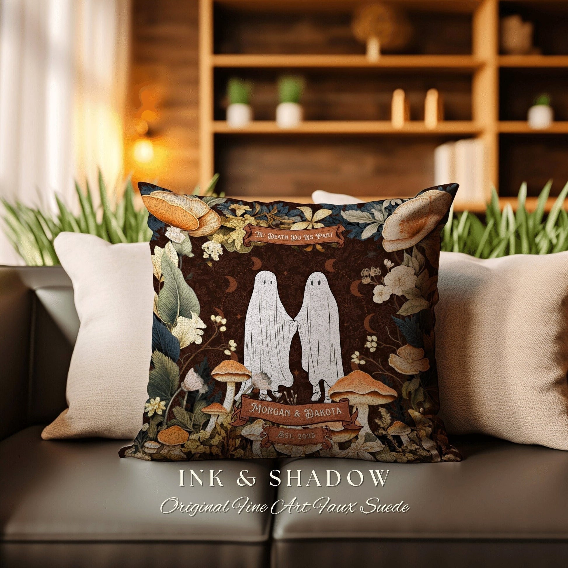 Til Death do us Part Throw Pillow | Cottagecore Decor Custom Anniversary Meaningful Wedding Gift for Couple Housewarming Gift Unique Couple