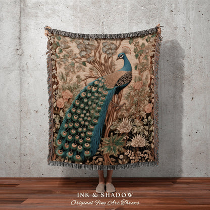 Eclectic Floral Woven Tapestry | Woodland Maximalist Fairycore Room Decor Woven Tapestry William Morris Style Cottagegoth Pastel Cottagecore