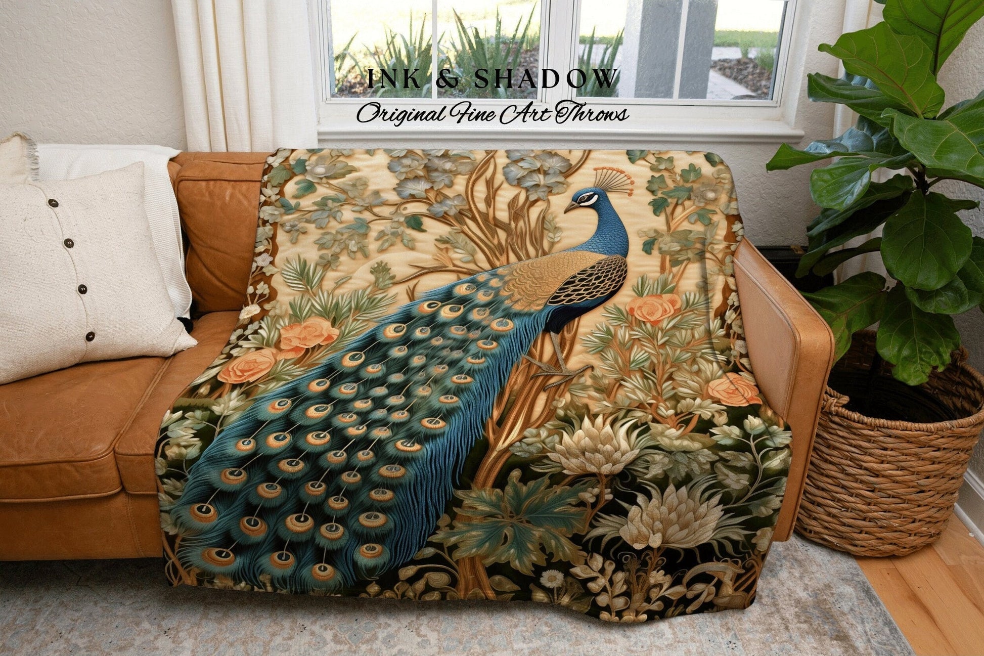 Eclectic Floral Woven Tapestry | Woodland Maximalist Fairycore Room Decor Woven Tapestry William Morris Style Cottagegoth Pastel Cottagecore