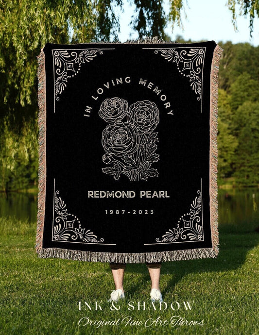 Memorial Blanket Woven | In Loving Memory Gift Sympathy Blanket Woven Tapestry Personalized Gift in Memoriam Gift Comforting Keepsake Custom