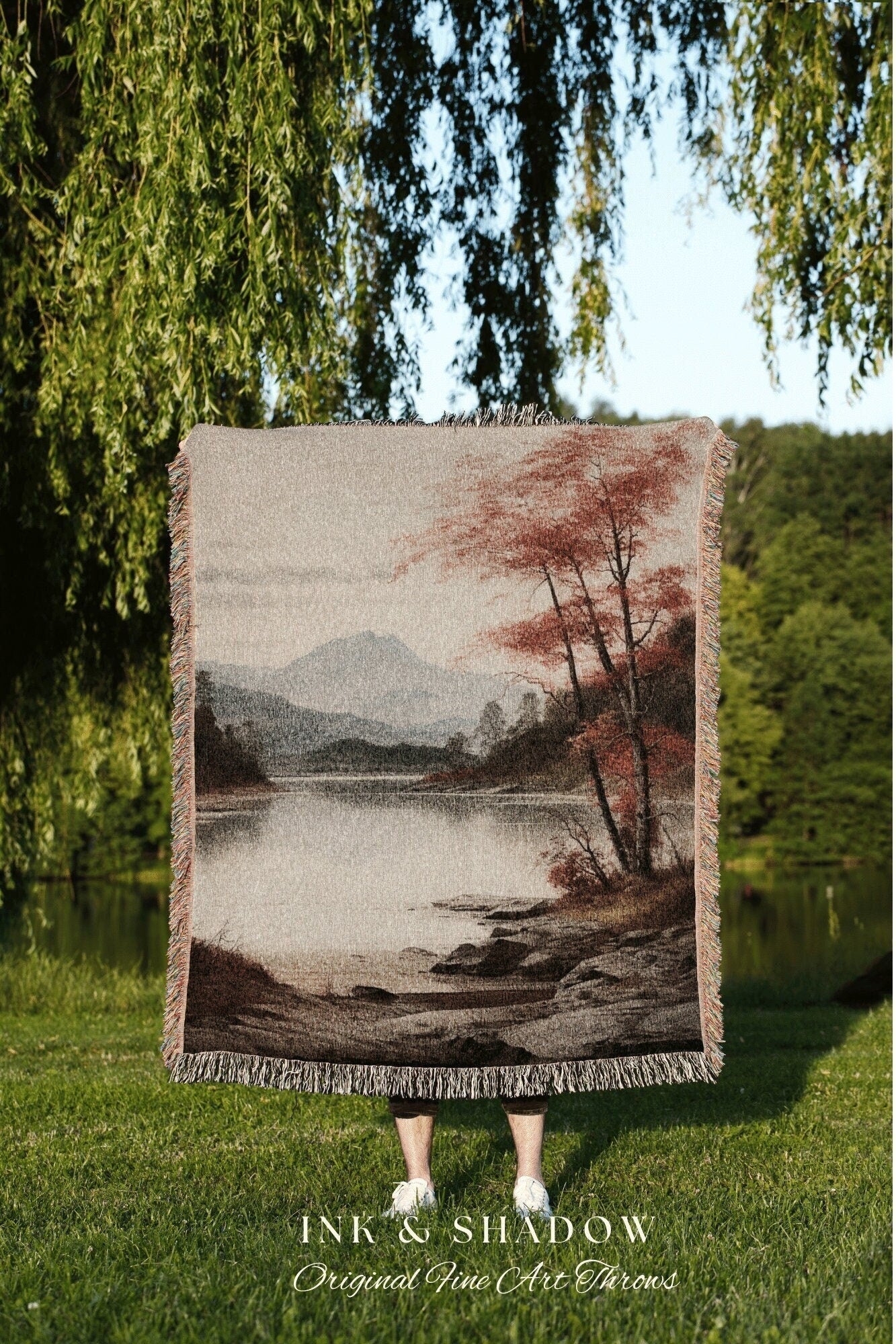 Aspen Trees Vintage Tapestry Woven Blanket Fall Cabin Decor Wall Tapestry Woven Housewarming Gift | Cozy Blanket Autumn Aesthetic Home Decor