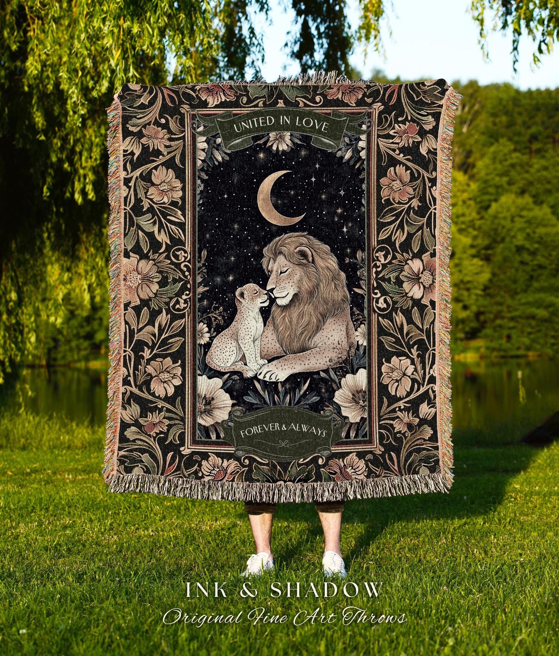 I Love You to the Moon & Back Woven Tapestry | Sentimental Gift Woodland Jungle Nursery Whimsical Blanket Cotton Meaningful Gift for Mom |