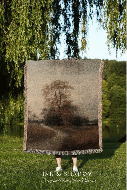 Autumn Landscape Throw Blanket Fall Aesthetic Tapestry Woven Wall Art Housewarming Gift | Throw Blanket Cottagecore Aesthetic Home Decor |