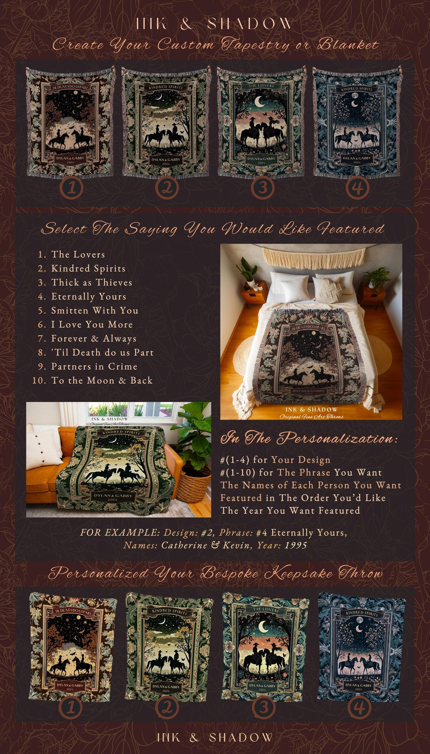 Cowboy Cowgirl Couples Custom Gift | Country Couple Western Aesthetic Woven Throw Thoughtful Gift for Girlfriend Meaningful Anniversary |