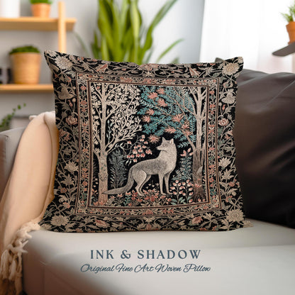 Rustic Scandinavian Home Accent Pillow | Boho Woodland Room Decor Whimsical Cottagecore Elegance Homey Aesthetic Magic Nature Woven Cushion