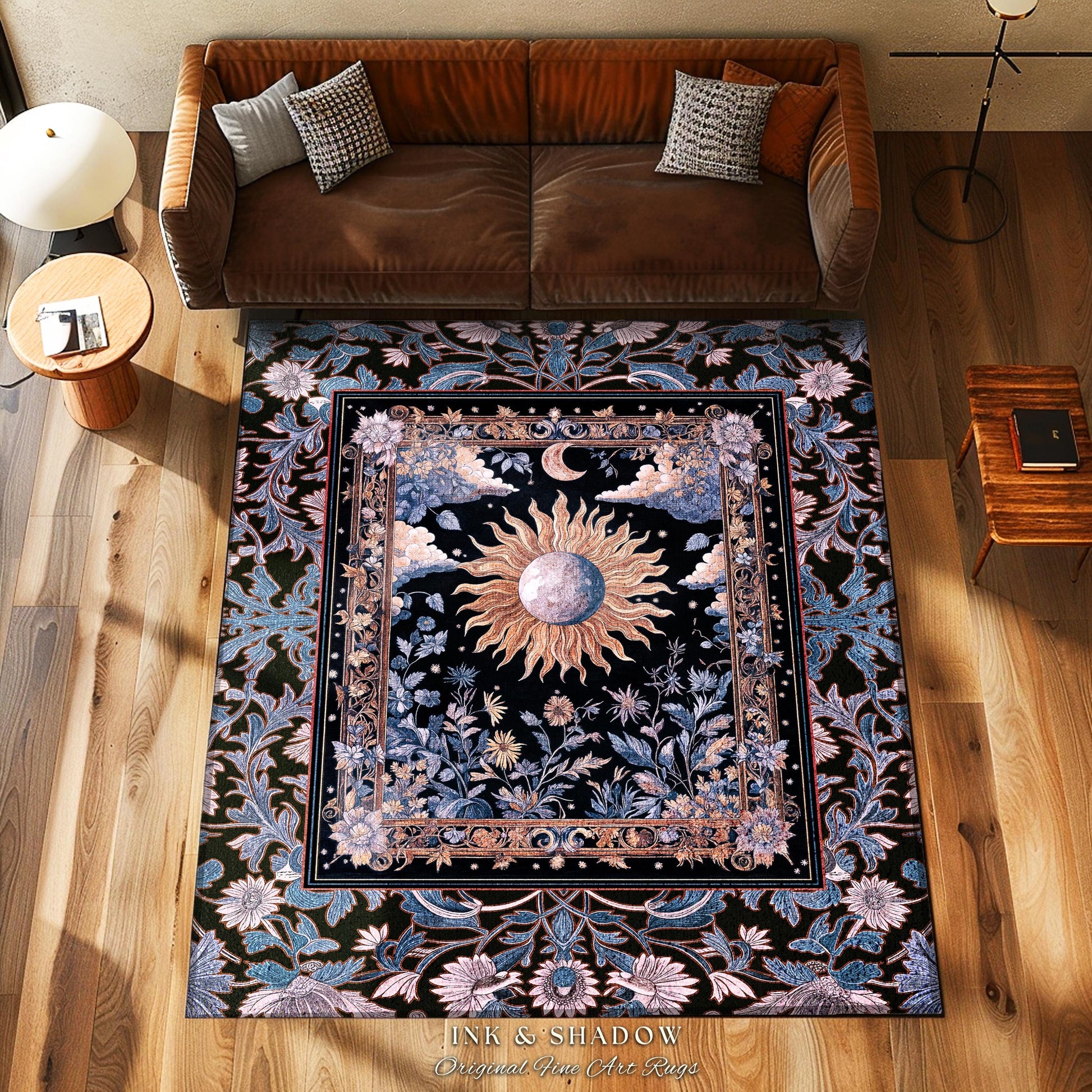 Enchanted Purples Boho Accent Rug | Celestial Mystic Tarot Inspired Witchy Pastel Bohemian Maximalist Bedroom Astrology Decor Witchy Energy