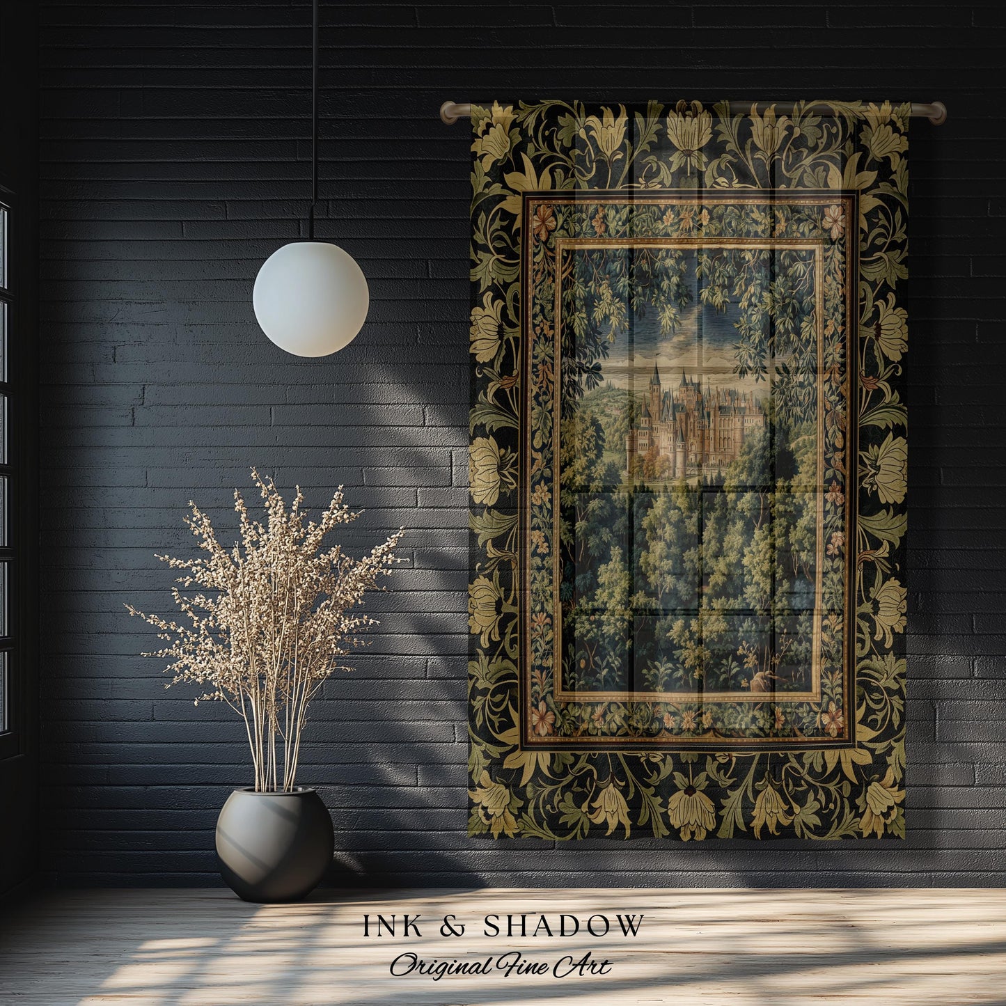 Ethereal Fairytale Fantasy Castle Drapes | Dark Academia Woodland Fairy Folklore Curtains Princess Aesthetic Magical Landscape Forestcore |