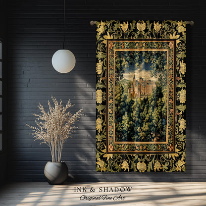 Ethereal Fairytale Fantasy Castle Drapes | Dark Academia Woodland Fairy Folklore Curtains Princess Aesthetic Magical Landscape Forestcore |