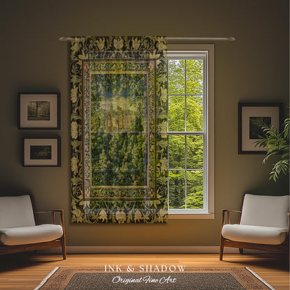 Ethereal Fairytale Fantasy Castle Drapes | Dark Academia Woodland Fairy Folklore Curtains Princess Aesthetic Magical Landscape Forestcore |