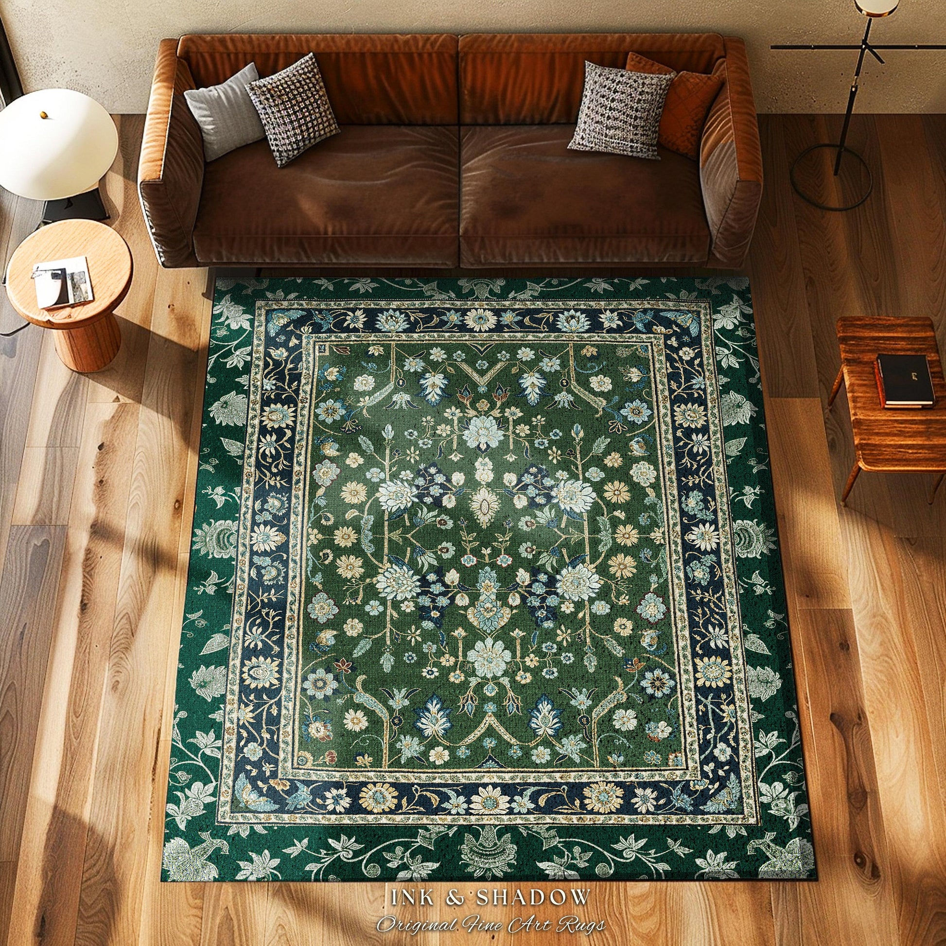 Muted Green Boho Area Rug | Rustic Aesthetic Living Room Pastel Green Home Decor Housewarming Gift Cottagecore Green Bedroom Floor Mat |