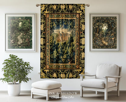 Ethereal Fairytale Fantasy Castle Drapes | Dark Academia Woodland Fairy Folklore Curtains Princess Aesthetic Magical Landscape Forestcore |