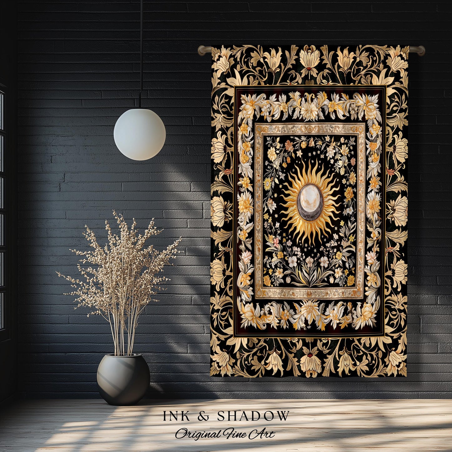 Divine Aesthetic Sun and Moon Curtains | Magical Astrology Celestial Whimsigothic Boho Bedroom Decor Mystic Magic Maximalist Drapes Witchy