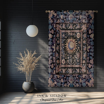 Pastel Whimsy Celestial Drapes | Mystic Bohemian Celestial Witchy Home Decor Maximalist Gothic Sun and Moon Tarot Inspired Curtains Blackout