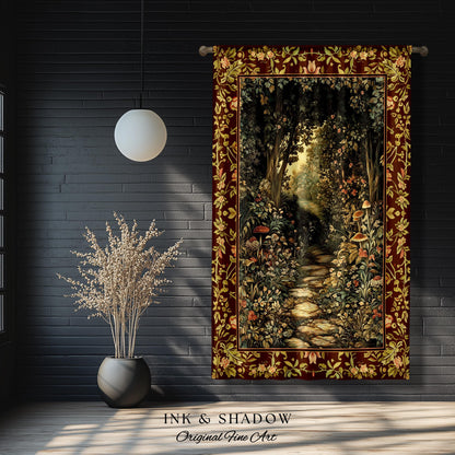 Fairy Ethereal Forest Curtains Mystic Dark Academia Folklore Inspired, Magical Medieval Forestcore Botanical Woodland Window Drapes Gothic