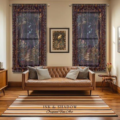 Magical Woodland Mushroom Drapes | Fairytale Theme Woodland Botanical Aesthetic Whimsical Home Window Curtains Bedroom Housewarming Gift |
