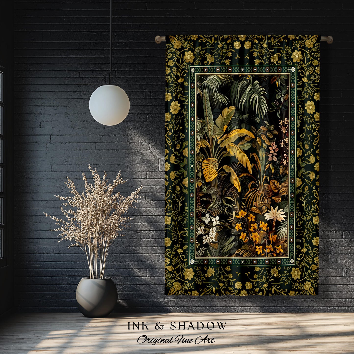 Whimsical Botanical Jungle Curtains | Forest Aesthetic Woodland Living Room Mystical Home Decor Plant Themed Ethereal Book Nook Drapery |