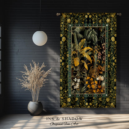 Whimsical Botanical Jungle Curtains | Forest Aesthetic Woodland Living Room Mystical Home Decor Plant Themed Ethereal Book Nook Drapery |