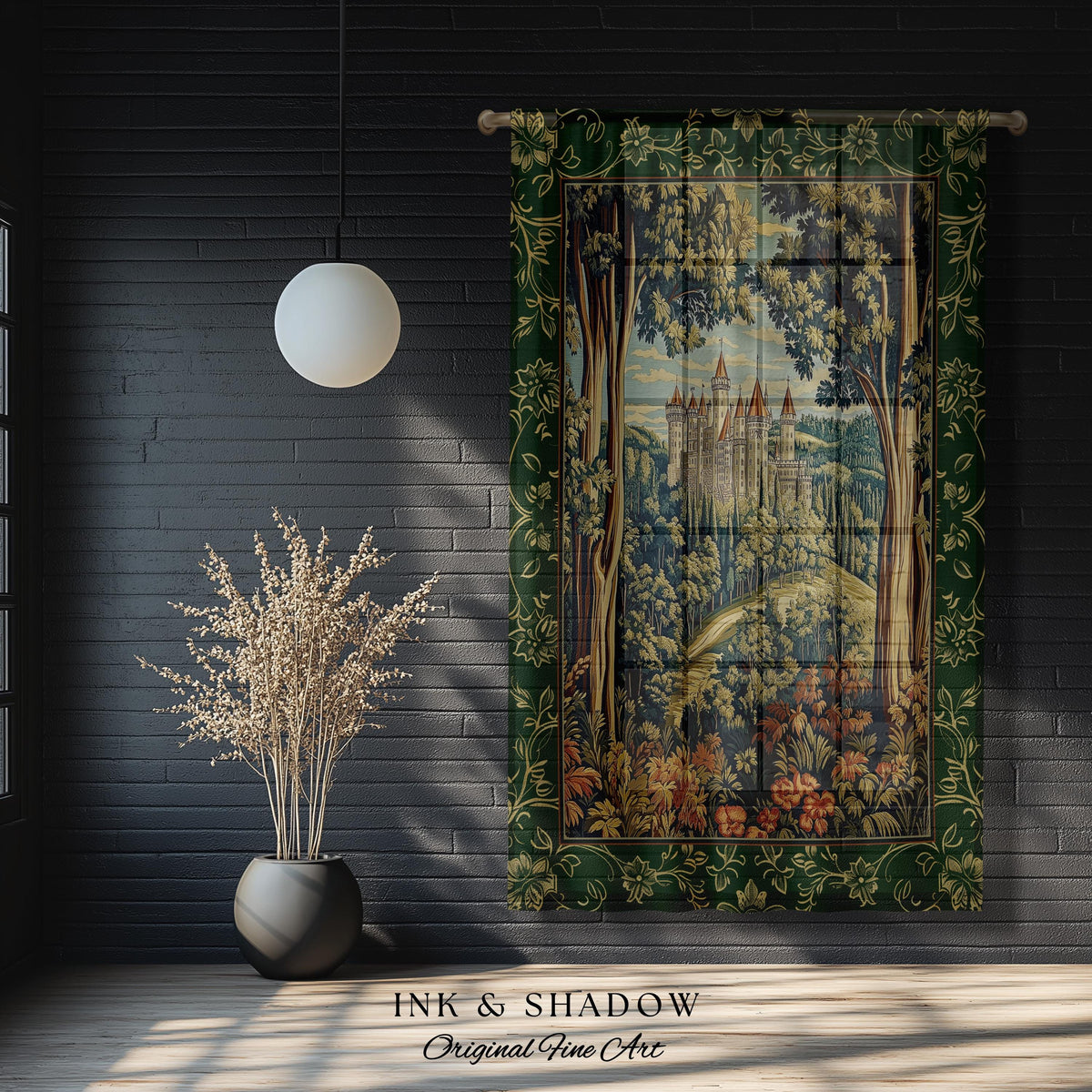 Fairytale Aesthetic Castle Drapes Fairycore Folklore Inspired Decor | Magical Woodland Bedroom Whimsigothic Ethereal Forest Window Curtains