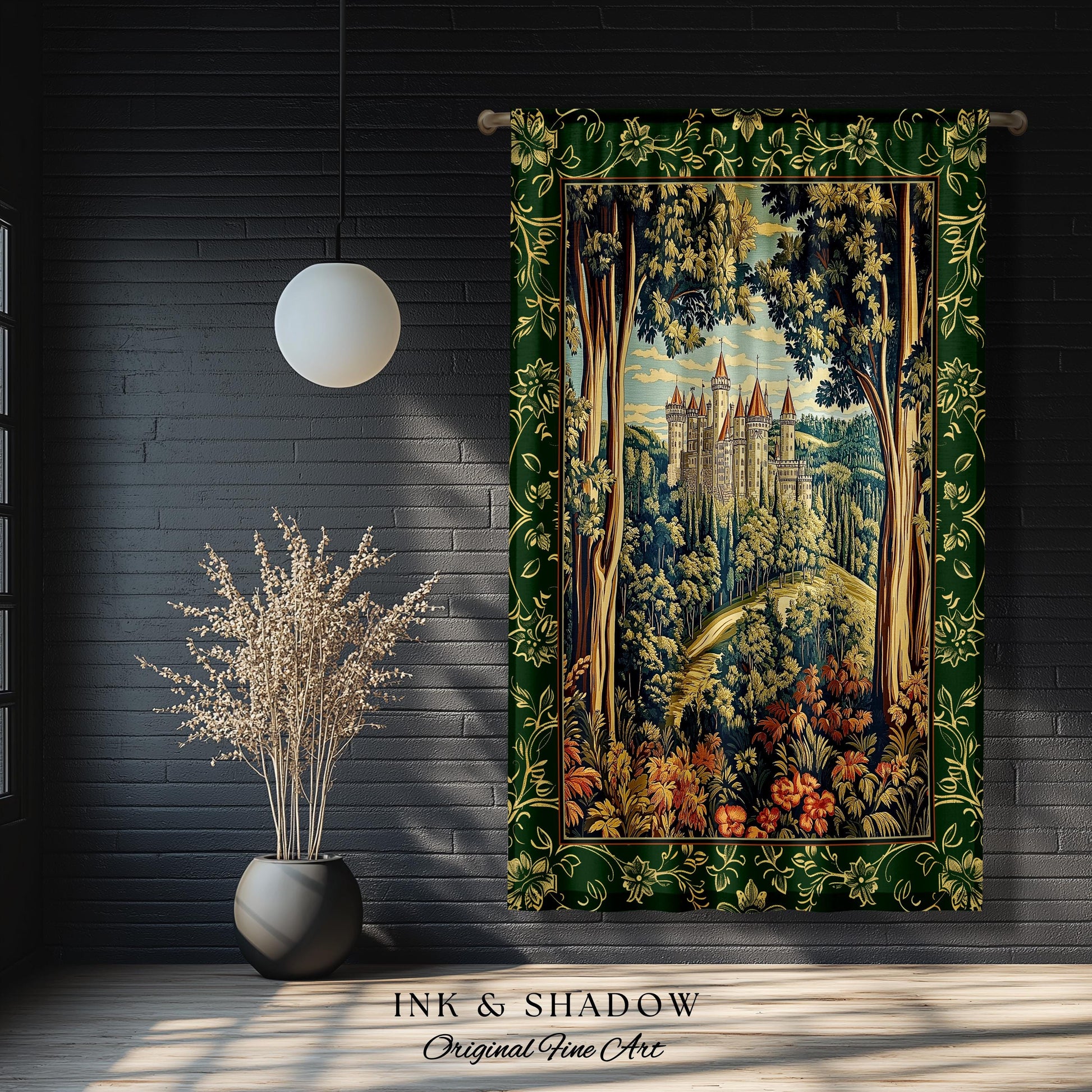 Fairytale Aesthetic Castle Drapes Fairycore Folklore Inspired Decor | Magical Woodland Bedroom Whimsigothic Ethereal Forest Window Curtains