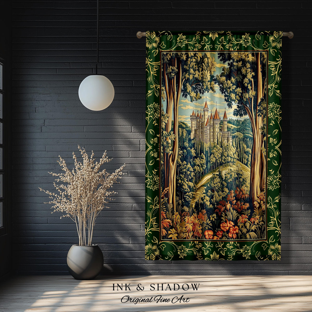 Fairytale Aesthetic Castle Drapes Fairycore Folklore Inspired Decor | Magical Woodland Bedroom Whimsigothic Ethereal Forest Window Curtains