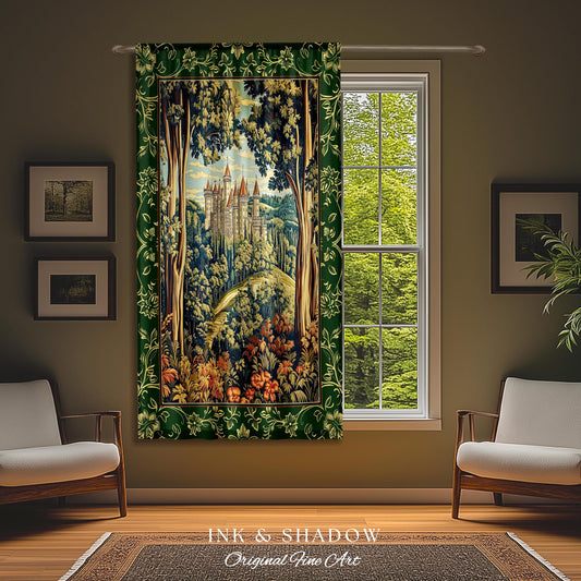 Fairytale Aesthetic Castle Drapes Fairycore Folklore Inspired Decor | Magical Woodland Bedroom Whimsigothic Ethereal Forest Window Curtains