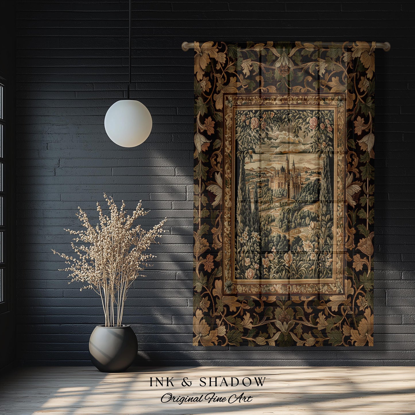Romantic Victorian Botanical Curtains | Medieval Woodland Fairytale Castle Whimsigothic Folklore Romantic Princesscore Victorian Drapes |