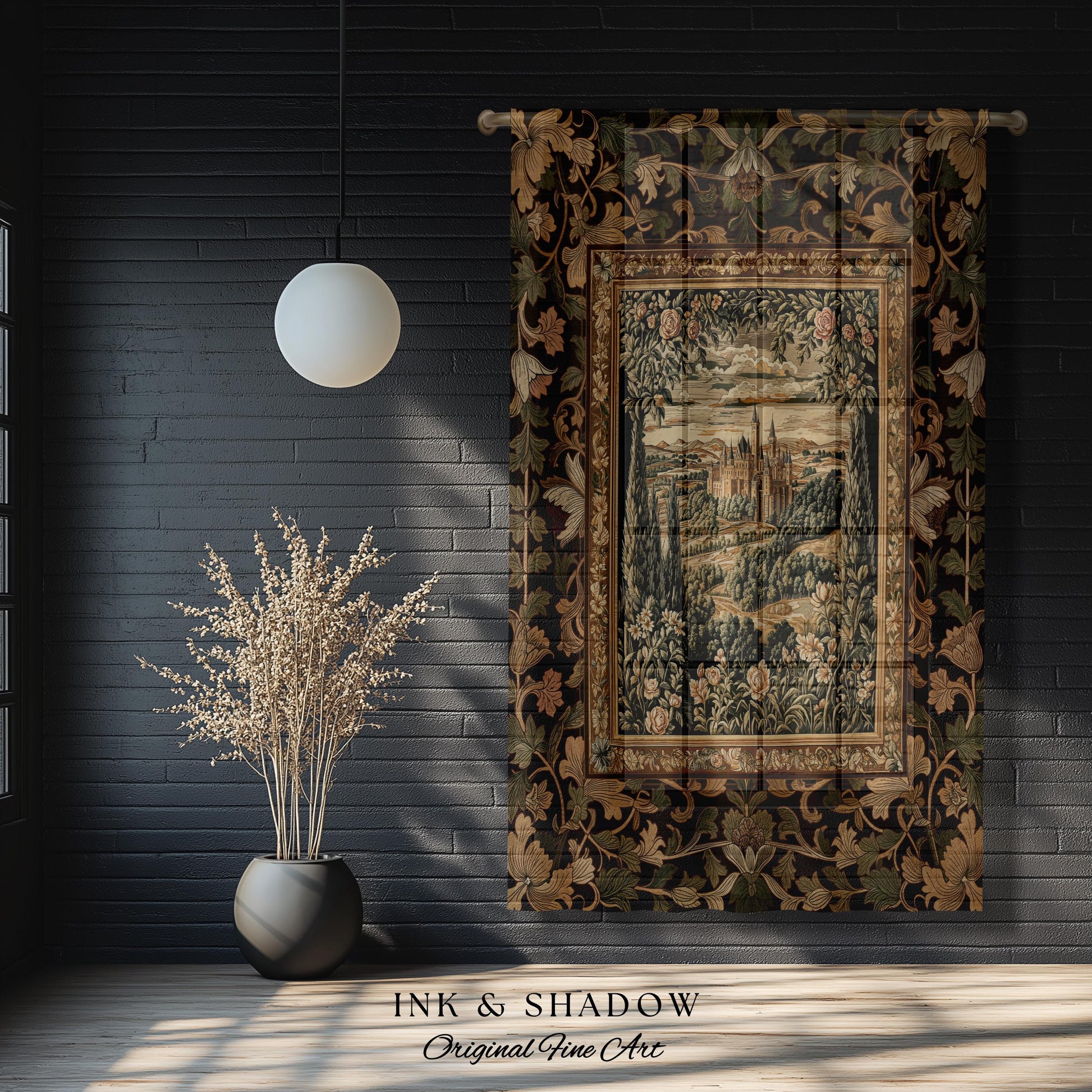 Romantic Victorian Botanical Curtains | Medieval Woodland Fairytale Castle Whimsigothic Folklore Romantic Princesscore Victorian Drapes |