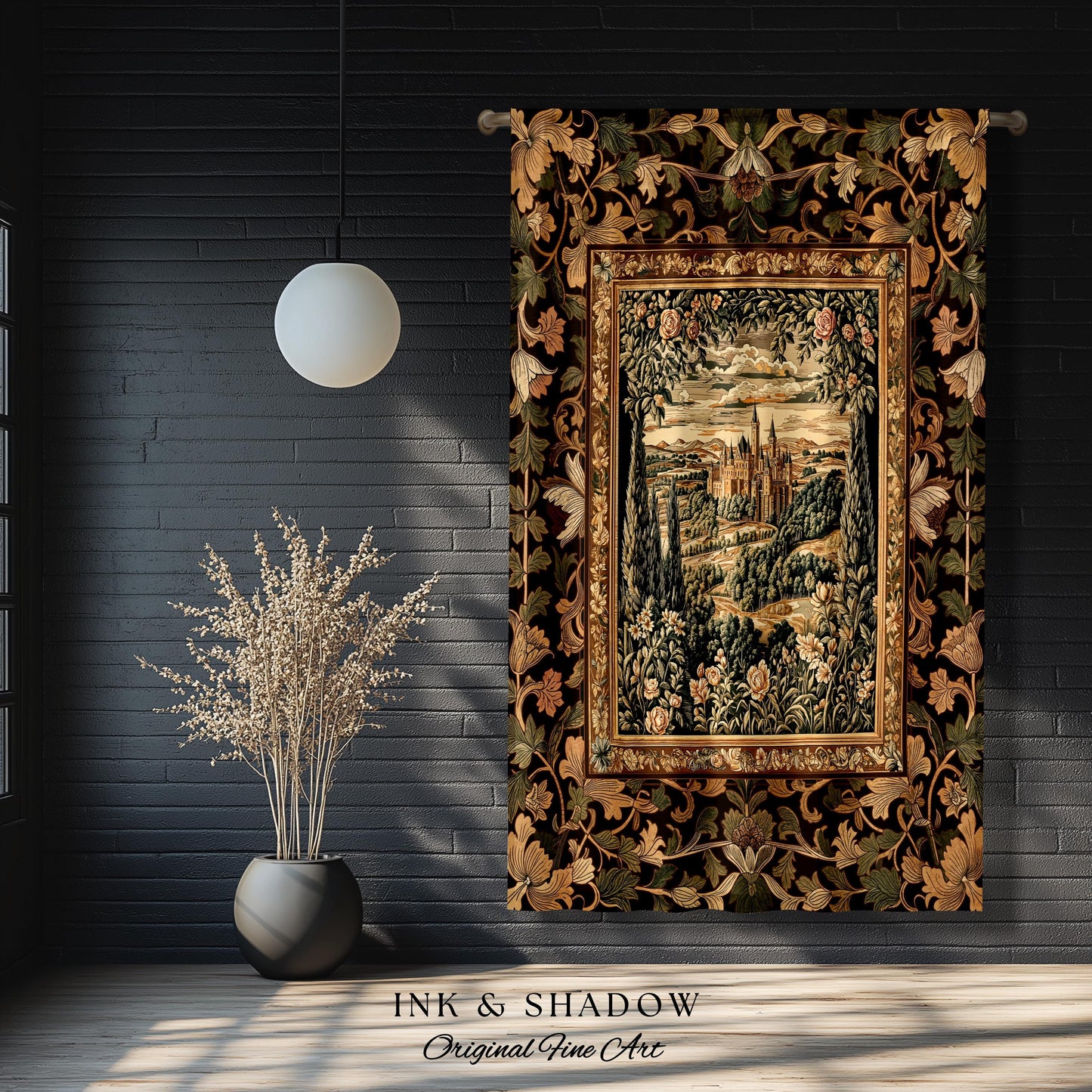Romantic Victorian Botanical Curtains | Medieval Woodland Fairytale Castle Whimsigothic Folklore Romantic Princesscore Victorian Drapes |