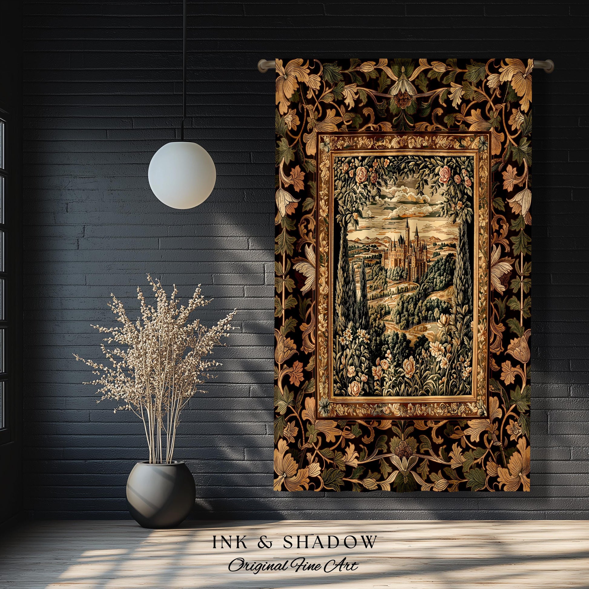 Romantic Victorian Botanical Curtains | Medieval Woodland Fairytale Castle Whimsigothic Folklore Romantic Princesscore Victorian Drapes |