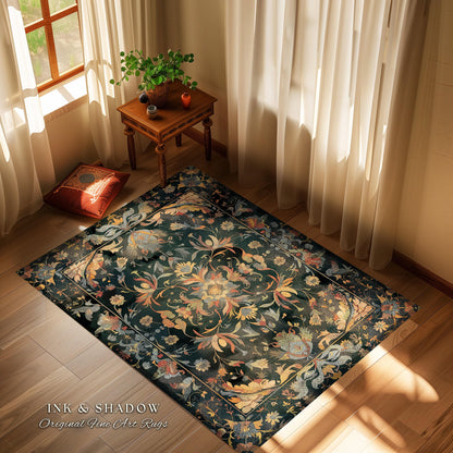 Colorful Area Rug Rainbow Style | Trippy Aesthetic Living Room Home Decor Hippie Gift Cottagecore Psychedelic Bedroom Mat Multi-Color Art