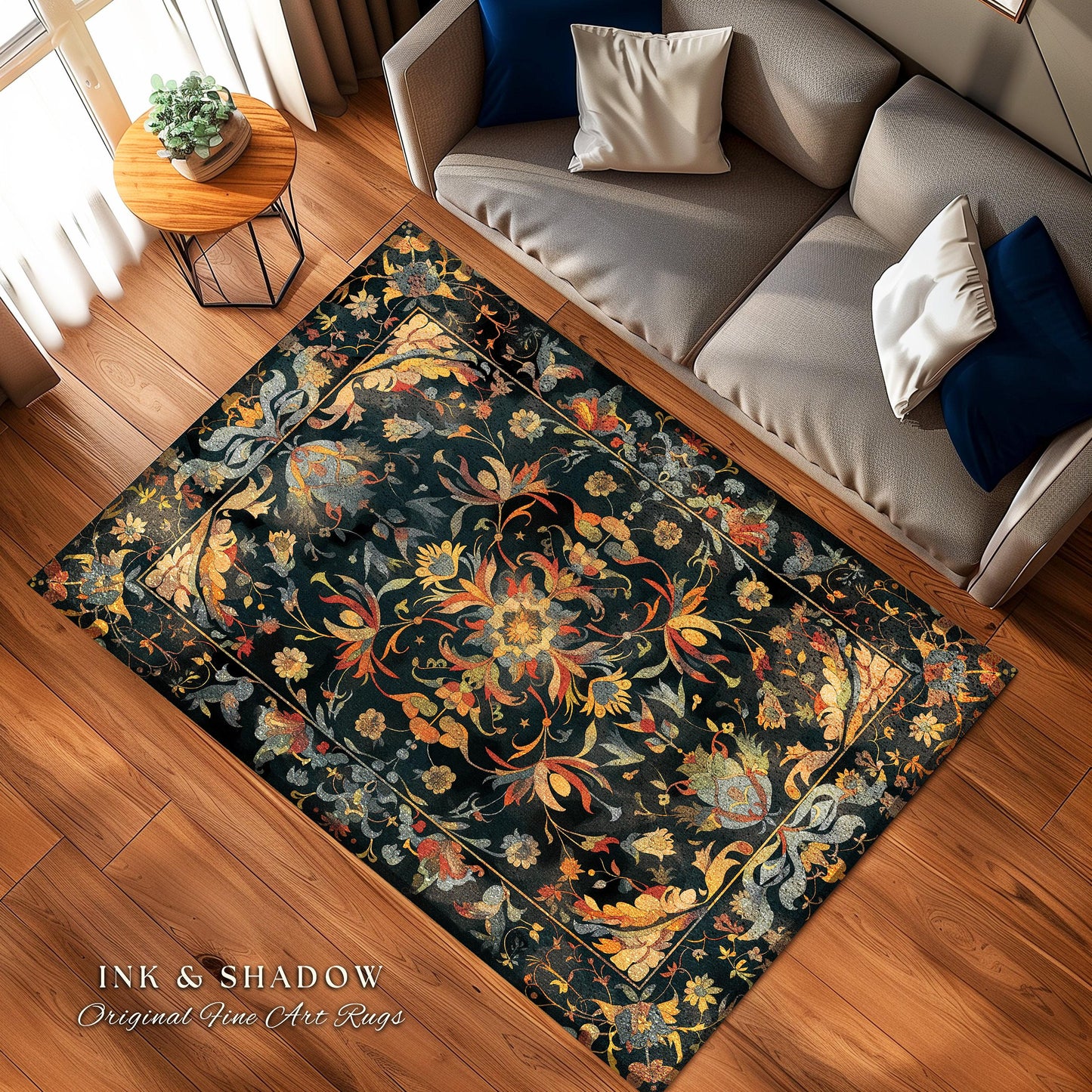 Colorful Area Rug Rainbow Style | Trippy Aesthetic Living Room Home Decor Hippie Gift Cottagecore Psychedelic Bedroom Mat Multi-Color Art