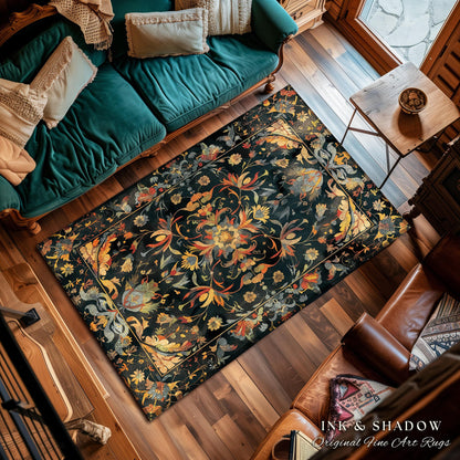 Colorful Area Rug Rainbow Style | Trippy Aesthetic Living Room Home Decor Hippie Gift Cottagecore Psychedelic Bedroom Mat Multi-Color Art