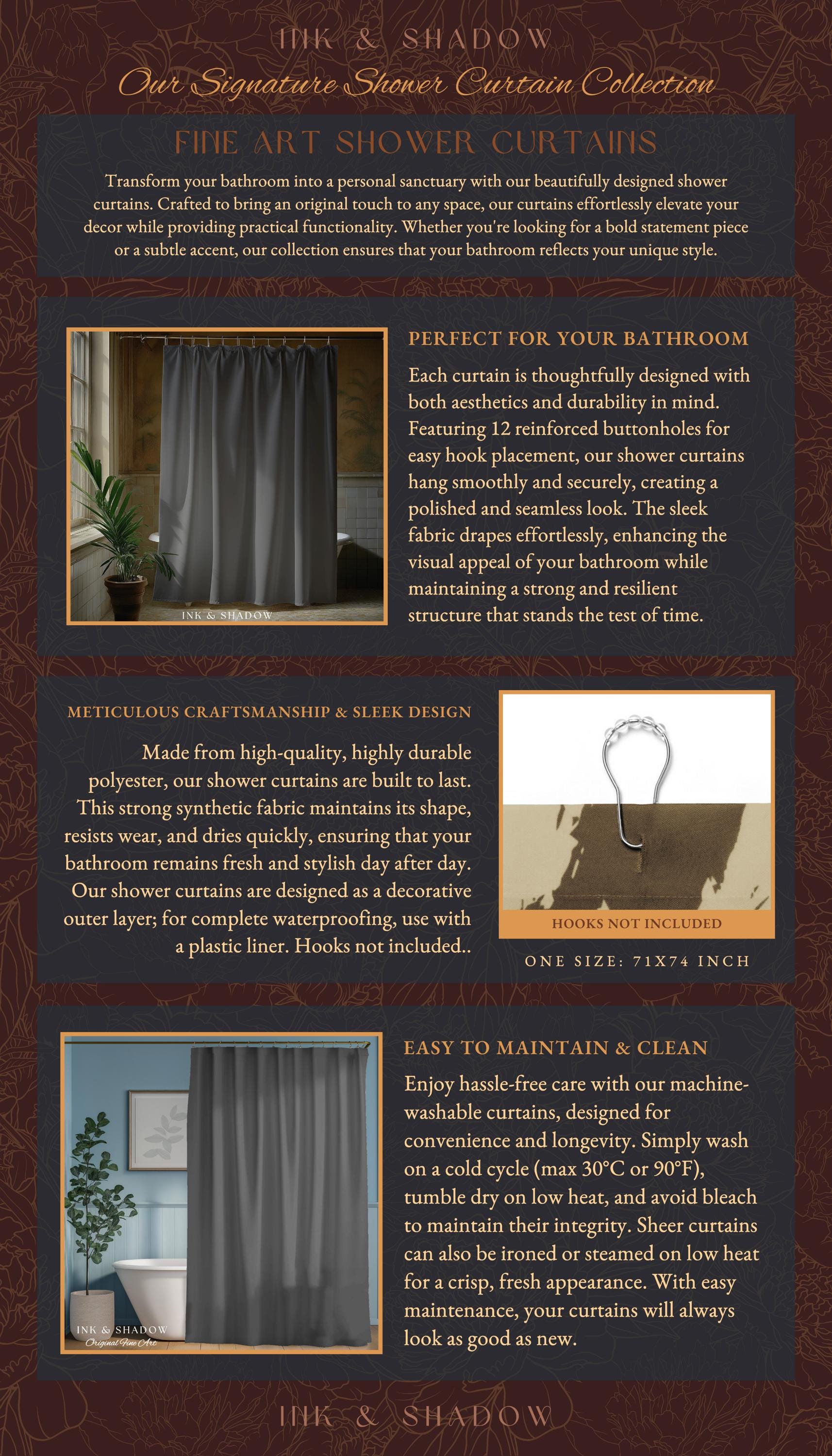 a brochure with a picture of a shower curtain
