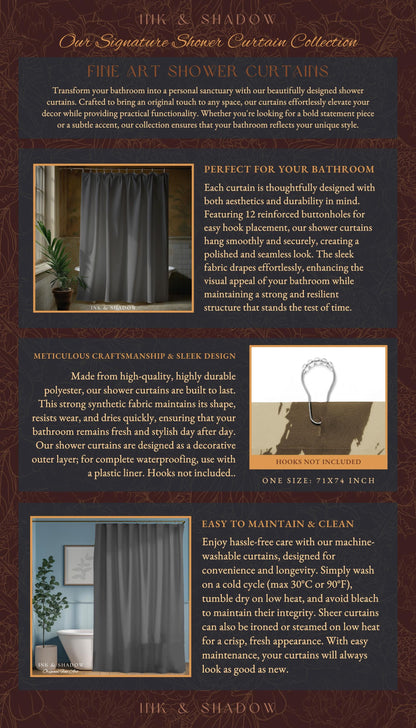 a brochure with a picture of a shower curtain
