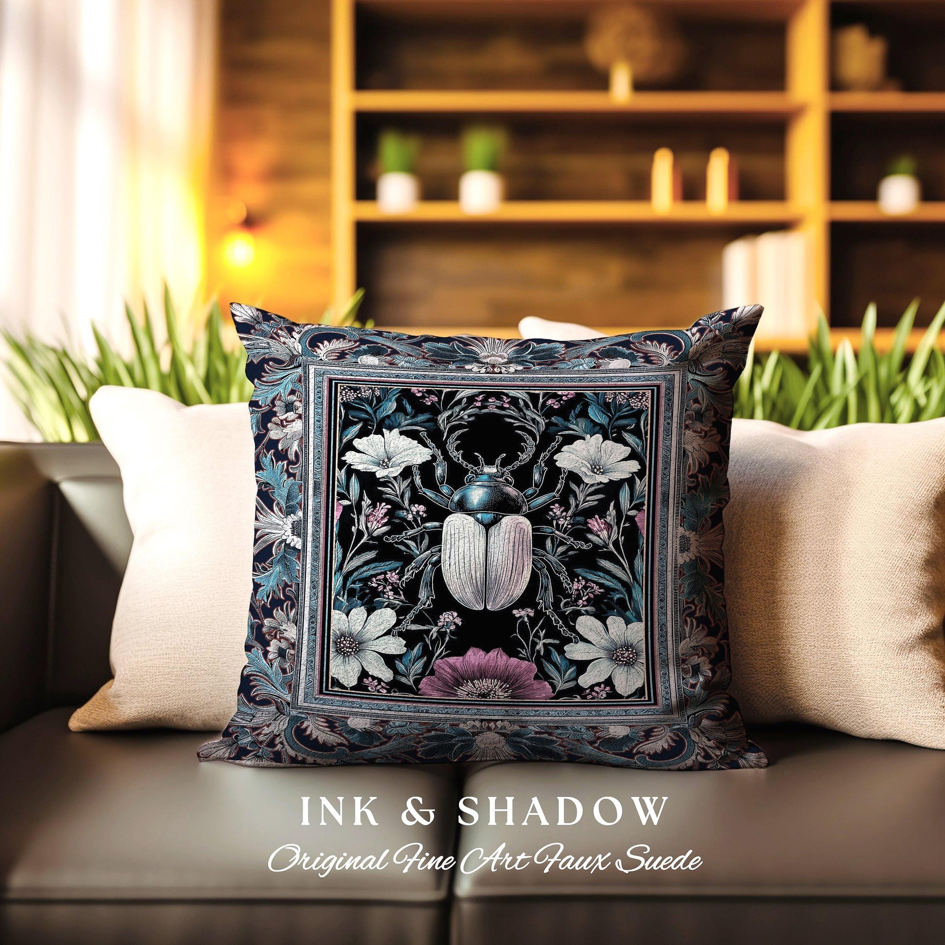 a decorative pillow on a couch in a living room