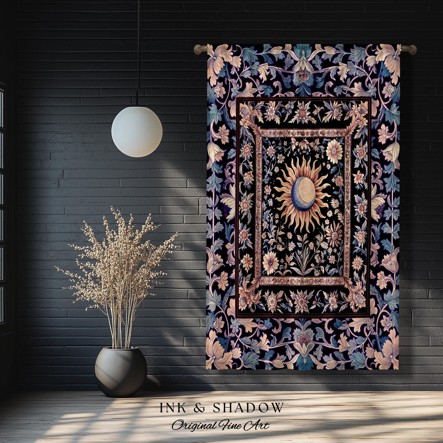 Pastel Whimsy Celestial Drapes | Mystic Bohemian Celestial Witchy Home Decor Maximalist Gothic Sun and Moon Tarot Inspired Curtains Blackout