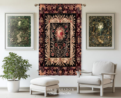 Celestial Victorian Gothic Drapes | Dreamy Aesthetic Witchy Bohemian Magic Cosmic Astrology-Themed Maximalist Bedroom Decor Cosmic Curtains