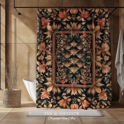 Royal Elegance Rococo Shower Curtain | Medieval Magic Ethereal Pastel Storybook Bathroom Decor Victorian Dragon Scales Decorative Eclectic |