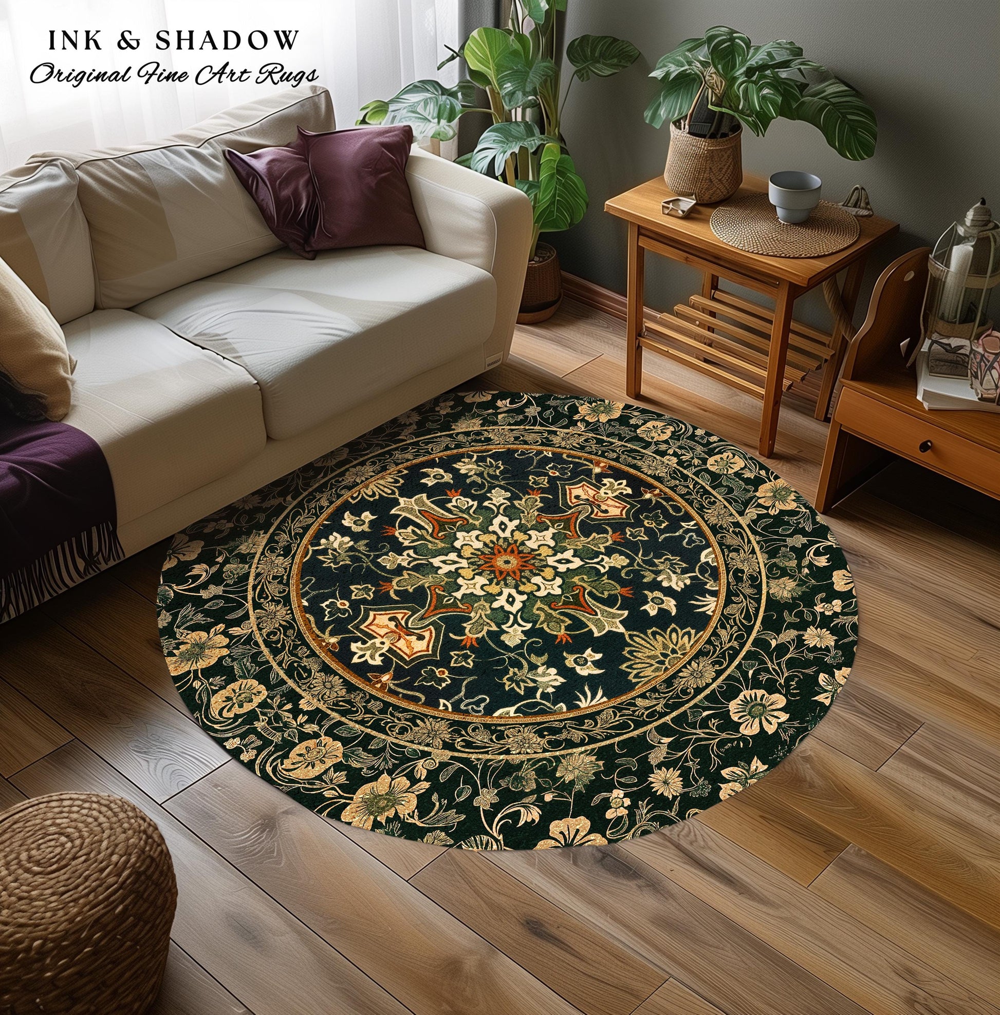 Vintage Art Deco Royal Ornate Accent Rug | Dark Academia Floor Rug Ornate Design Victorian Gothic Aesthetic Home Decor Ethereal Maximalist