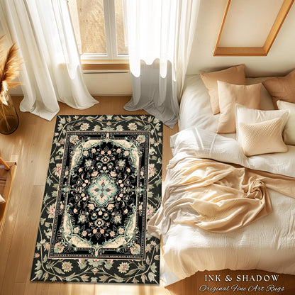 Fairytale Gothic Home Accent Rug | Ornate Baroque Aesthetic Antique Interior Art Nouveau Revival Moody Academic Detailing Victorian Detail