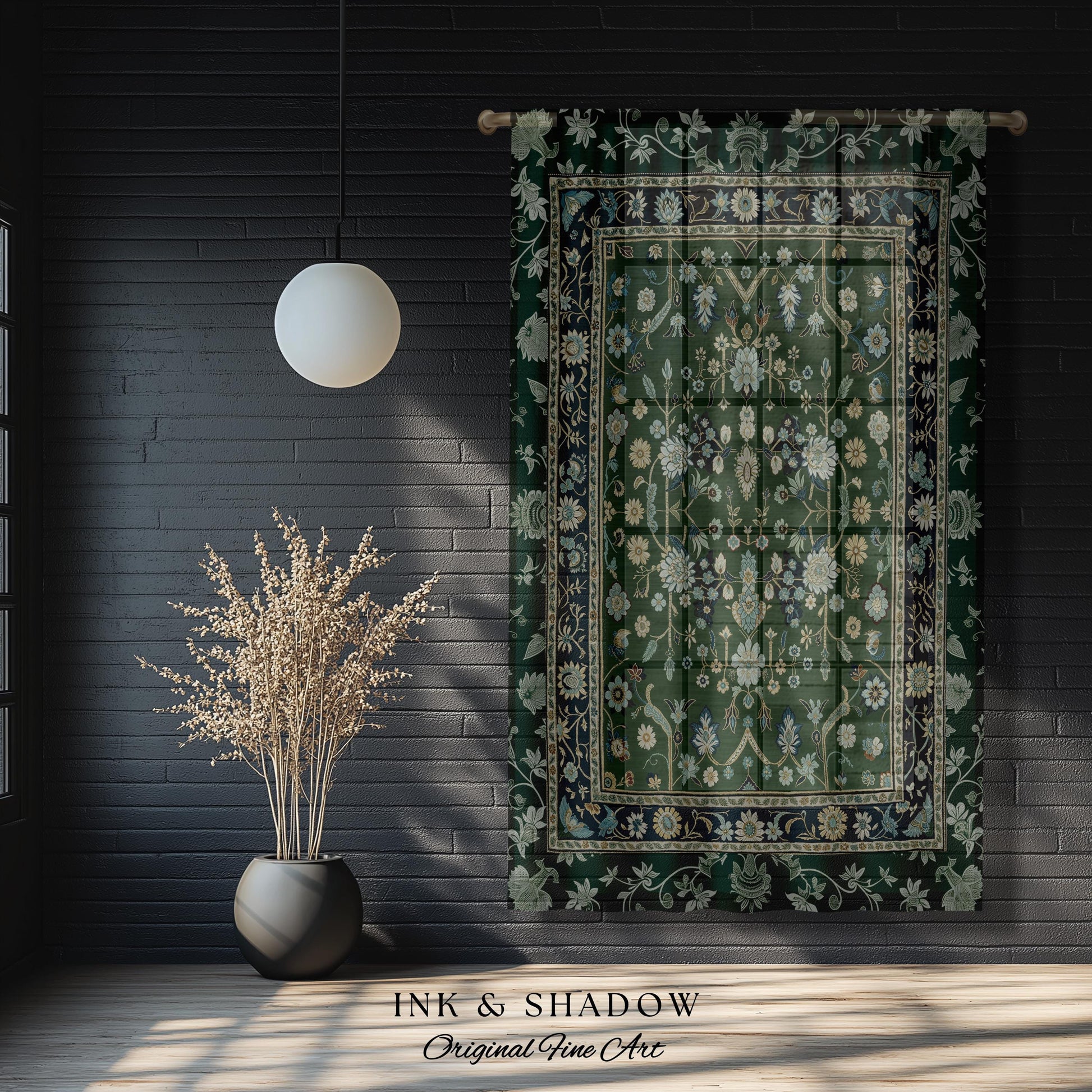 Muted Green Boho Curtains | Rustic Aesthetic Living Room Pastel Green Home Decor Housewarming Gift Cottagecore Green Bedroom Blackout Panel