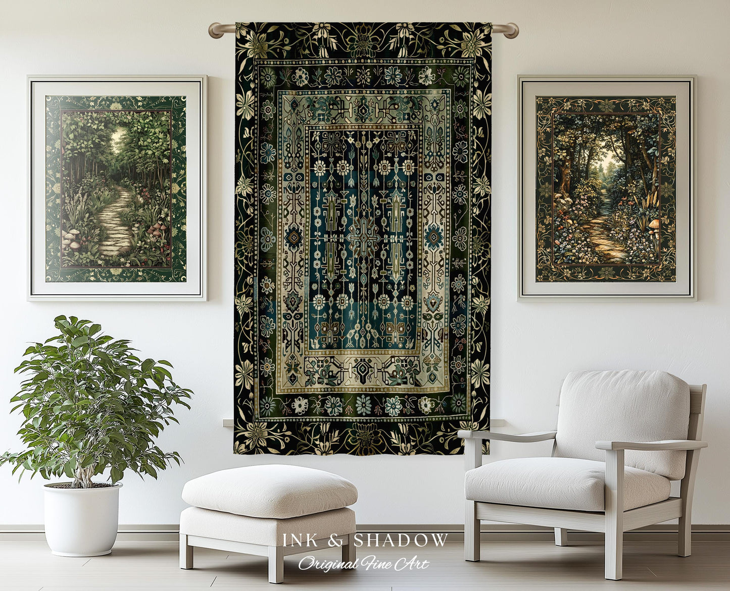 Sage Green Boho Curtains | Aesthetic Living Room Pastel Blue Home Decor Rustic Housewarming Gift Cottagecore Forest Green Bedroom Panel |