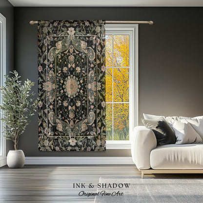 Pastel Gothic Witchy Window Drapes | Ornate Bedroom Decor Artistic Victorian Moody Unique Interior Home Accent Dark Academia Aesthetic Style