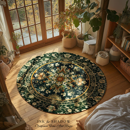 Vintage Art Deco Royal Ornate Accent Rug | Dark Academia Floor Rug Ornate Design Victorian Gothic Aesthetic Home Decor Ethereal Maximalist